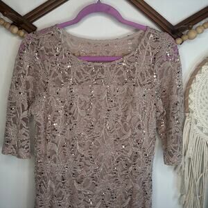 Rabbit Rabbit Rabbit Pink Lace Sequin Dress